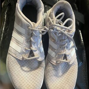 Used Adidas Light Gray High-Top Sneakers